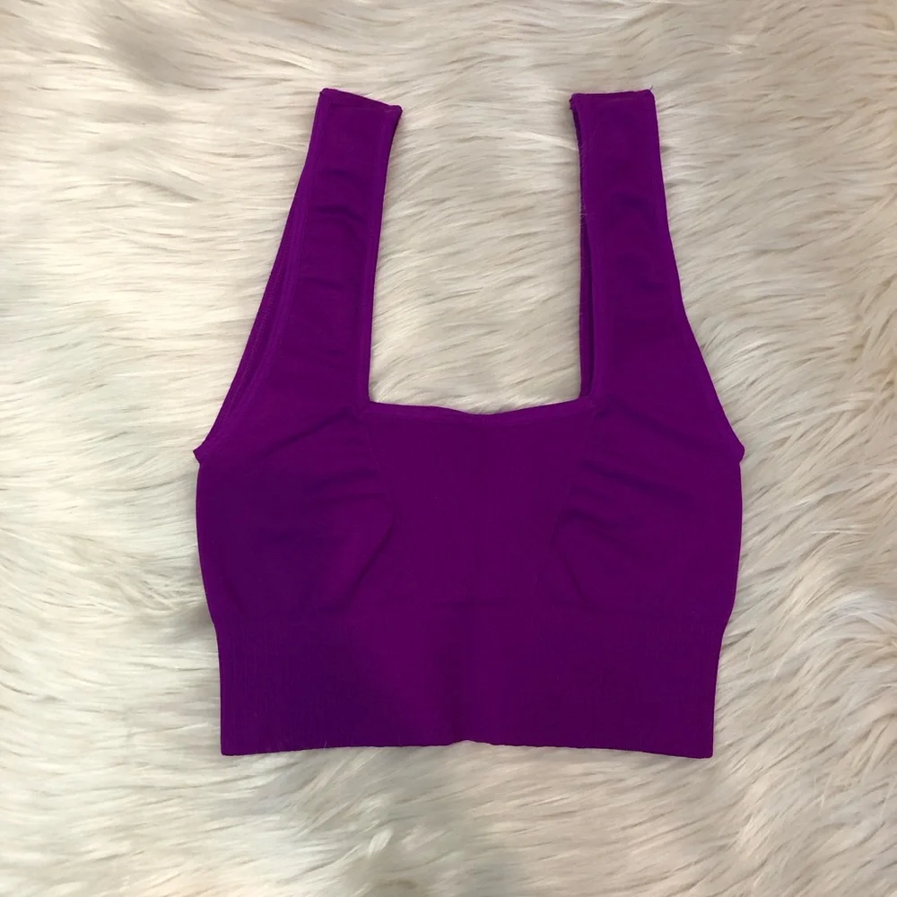 FREE PEOPLE Good Karma Square Neck Bra Crop Top XS/S - Picture 5 of 9